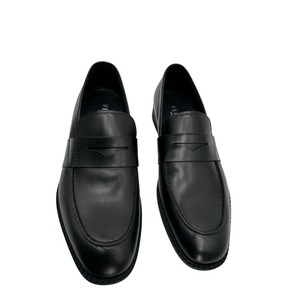 Versace Calfskin Leather Loafers Black Moccasin DSU6638‎ EU39 US6 Italy